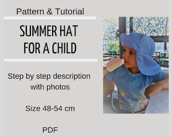 Summer Hat Pattern Sun Hat Sewing Pattern PDF Digital Instant Download Infant Sun Hat Toddler Sun Backet Tutorial Easy Baby hat Kid Child