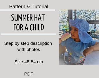 Summer Hat Pattern Sun Hat Sewing Pattern PDF Digital Instant Download Infant Sun Hat Toddler Sun Backet Tutorial Easy Baby hat Kid Child