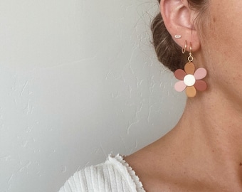 Handmade 70s Daisy Earrings: Polymer Clay Flower Earrings