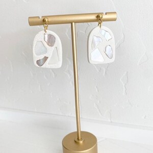 Greece Inspired Earrings / Greece Jewelry / Greece Earrings / wedding earrings for brides / Shell Earring / Polymer Clay Earrings / Clay