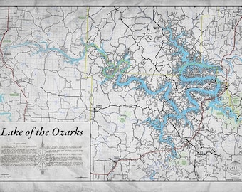 Lake Of The Ozarks Map Missouri Lake Ozarks Map | Etsy