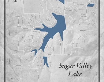 Sugar Valley Lake Plat Map Gallupmapcompany | Etsy