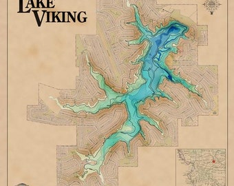 Lake Viking Lot Map Lake Viking Map Parchment Classic Etsy