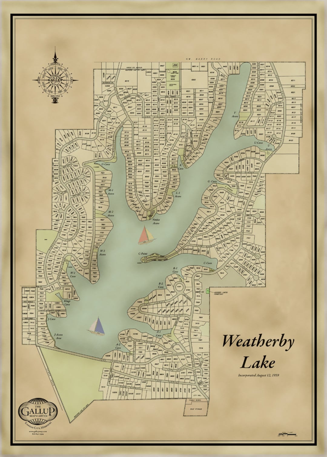 Weatherby Lake Classic Map Etsy