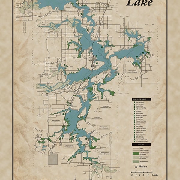 Lake Eufaula Map - Etsy