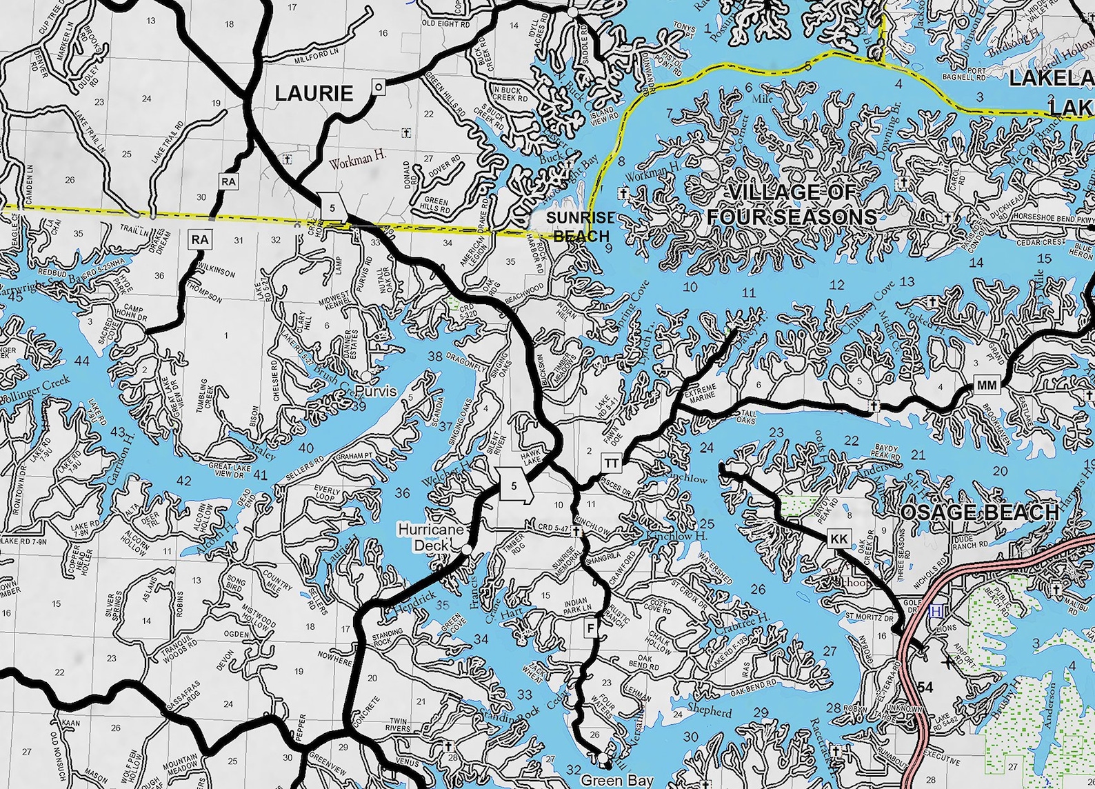 Lake of the Ozarks New and Old Combo Map Classic Gray with Etsy