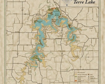 Pomme De Terre Lake Fishing Map Pomme De Terre Map | Etsy