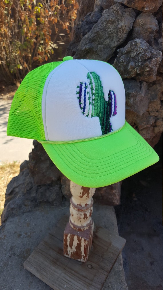Serape Hand-stitched Cactus Trucker Hat. - Etsy display picture 3
