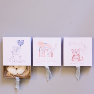 Porta confetti, scatole, nascita bambino o Battesimo. Quadretto nascita. Stampa digitale in alta risoluzione