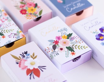 Confetti box (not included) for First Communion or Confirmation. Free favors for guests. Flower theme.