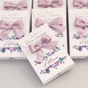 Porta confetti, bustina Prima Comunione o Santa Cresima, bambina MALVA, omaggio per gli ospiti.  Stampa digitale in alta risoluzione