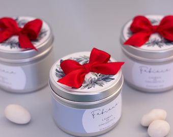 Personalized graduation confetti jar with laurel wreath. Sand, olive, and powder blue.