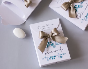 EUCALYPTUS favor bag for First Communion or Confirmation, guest gift. High-resolution digital print.