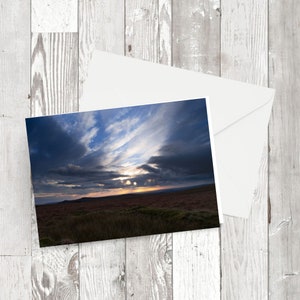Carte de vœux - 'Dartmoor Sunset' rectangulaire Paysage Image photographique