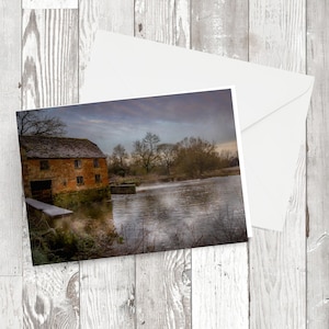 Grußkarte - 'Die Mühle bei Sonnenaufgang' Fotografisches Bild Recycelte Karte