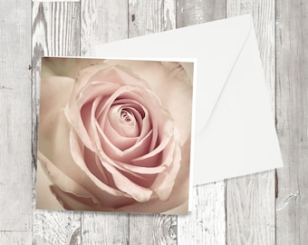 Greetings Card, Vintage Rose, Floral Photographic image