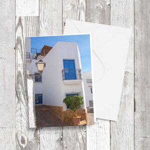 Wenskaart - 'Blauw en Wit' - Rechthoekig Reizen Fotografische afbeelding