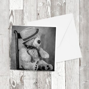 「ミスター・ベア」の子供用グリーティングカード、正方形 テディベアの写真画像