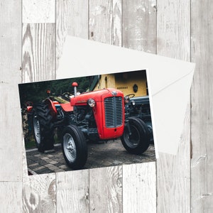Cartão de felicitações do trator, 'Old Workhorse', imagem fotográfica