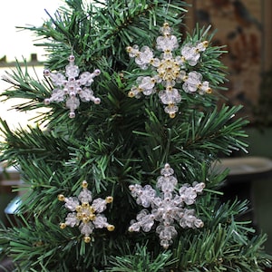 Snowflakes - Crystal w/ Silver or Gold Accents - 3 Sizes