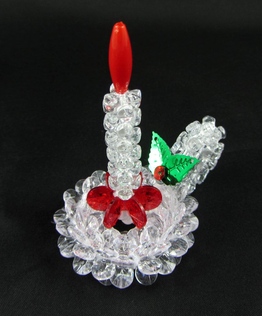 Beaded Christmas Candle Etsy