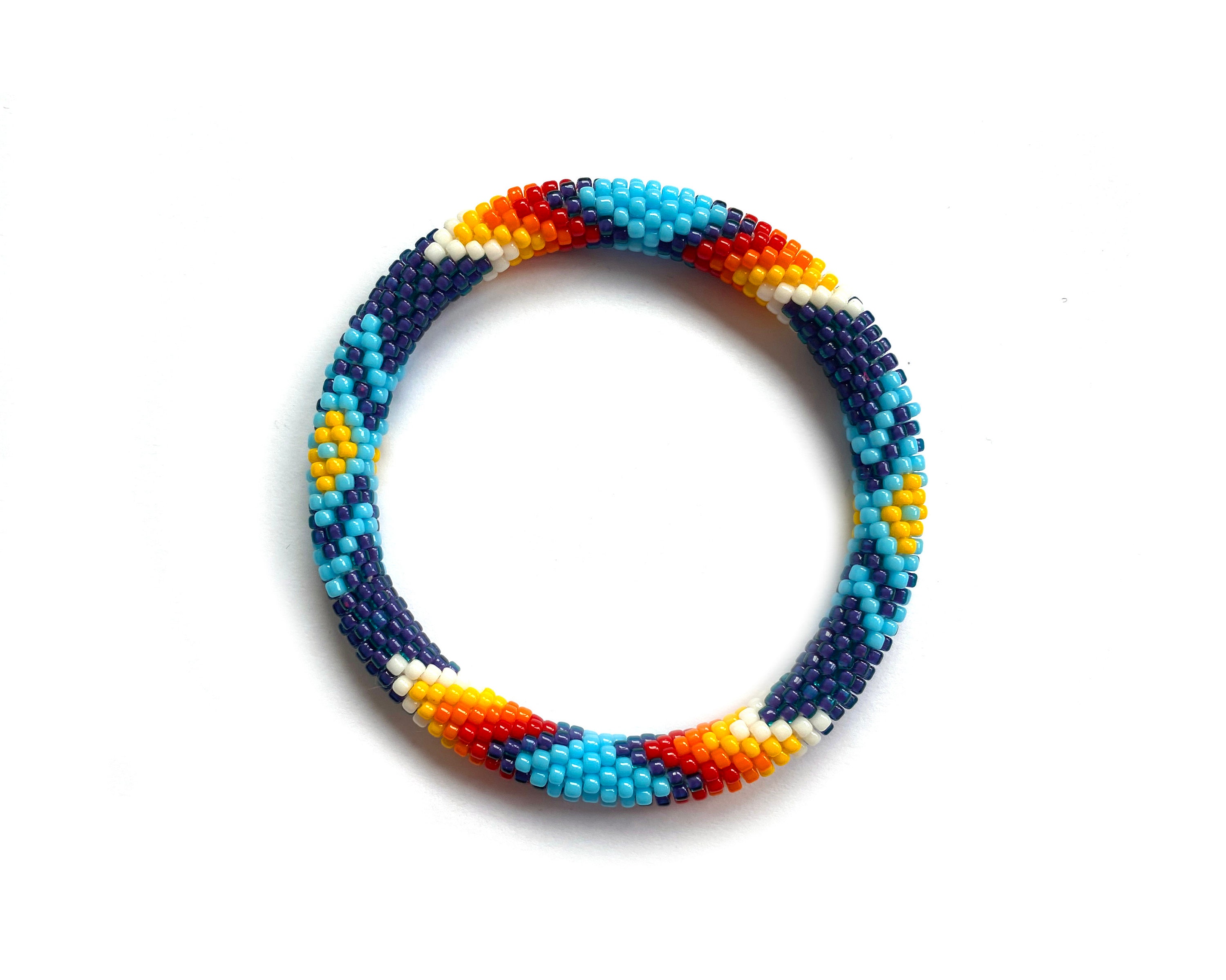 Native American Inspired Bracelet With No Clasp - Stretch Beaded