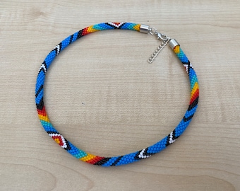 Ketting in zuidwestelijke stijl, inheemse geïnspireerde sieraden, etnisch handgemaakt kralenwerk, tribal boho-accessoire