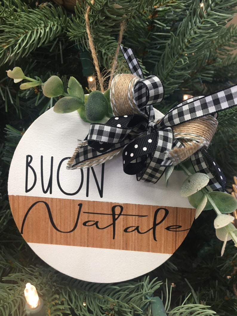 Buon Natale Ornament Farmhouse Christmas Ornament Wood - Etsy