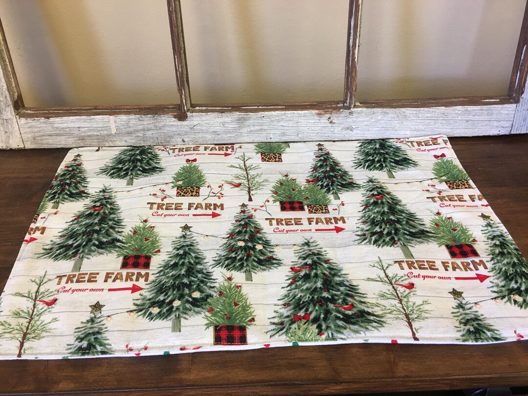 Farmhouse Style Placemats, Christmas Placemats, Reversible Christmas