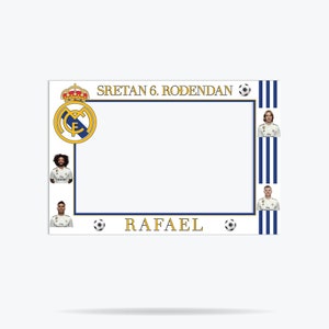 DIGITAL FILE Real Madrid Birthday Photo Booth Frame, Real Madrid Photo Booth Prop, Real Madrid Birthday Party