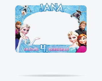 Personalized Frozen Photo Booth Frame | Frozen Selfie Frame | Frozen Photo Prop | Frozen Birthday Party Frame | Elza Photo Booth Frame