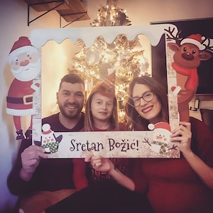 DIGITAL FILE Merry Christmas photo booth frame Santa frame Raindeer frame Santa Clause photo booth frame