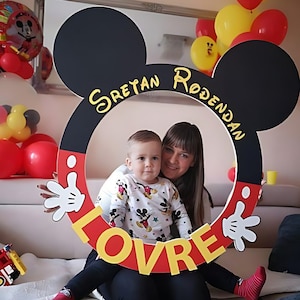 DIGITAL DOWNLOAD Mickey Mouse Photo Booth Frame | Mickey Mouse Selfie Frame | Mickey Mouse Photo Prop Frame | Mickey Mouse Birthday Frame