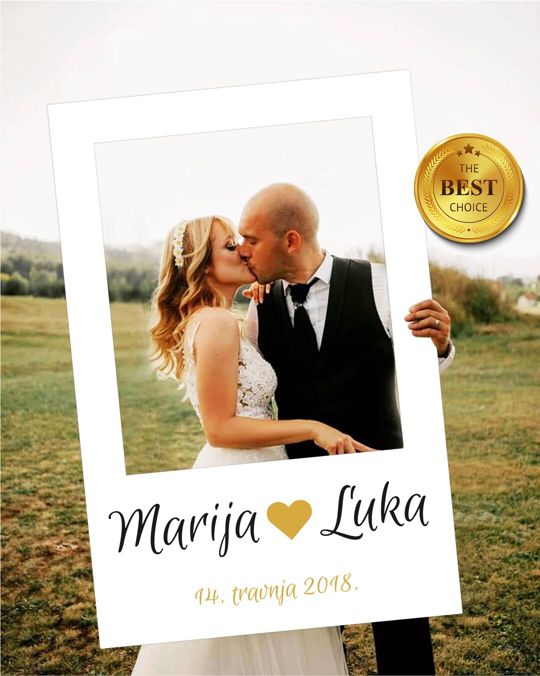 DIGITAL FILE Wedding Photo Booth Frame, Photo Booth Prop White Wedding ...