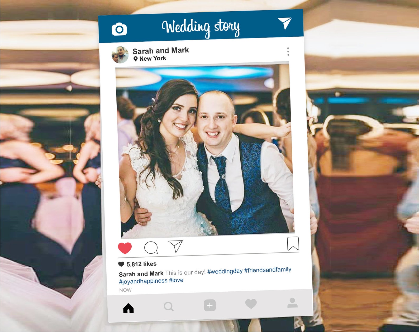 DIGITAL FILE Instagram Photo Booth Frame, Wedding Instagram Prop