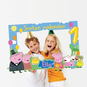 DESCARGA DIGITAL Marco de fotomatón personalizado de Peppa Pig / Marco para selfies de Peppa Pig / Marco para accesorios de fotos de Peppa Pig / Marco para selfies de Peppa Pig