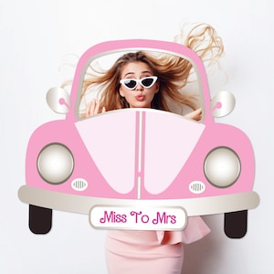 DIGITAL FILE Barbie Inspired Doll Car Photo Booth Frame | Pink Car Birthday Frame | Pink Car Photo Booth Frame | Barbie Inspired Vehicle