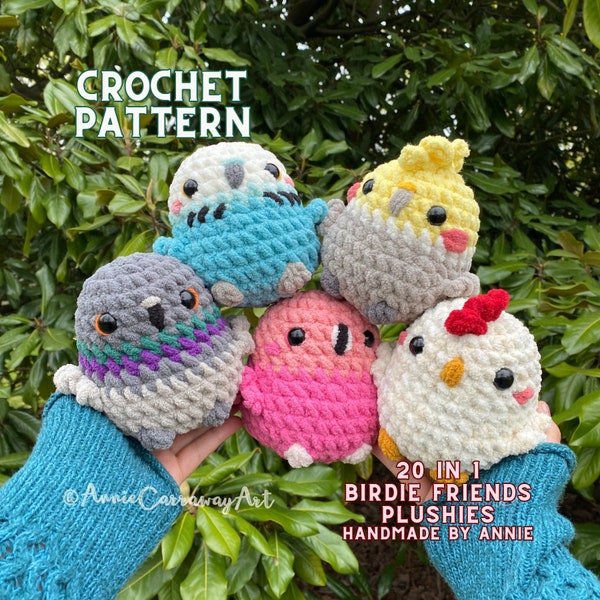 20 in 1 Crochet Pattern | Birdie Friends Plushies, Crochet Bird Pattern, Amigurumi Pattern, Crochet Plushie Pattern Bundle, Cute Crochet
