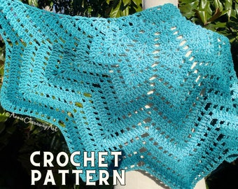 Crochet Pattern | Spirit Chevron Shawl, Crochet Shawl Pattern, Beginner Crochet Pattern, Crochet Cape Pattern, Star Shawl Pattern