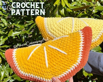 8 in 1 Crochet Pattern | Fruit Slice Pillows, Amigurumi Crochet, Fruit Slice Plushies by Handmade by Annie, Crochet Plushie Pattern Bundle