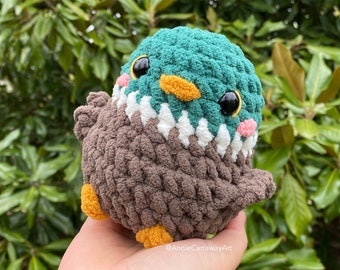 Mallard Duck Plushie | Crochet Bird Plushie, Kawaii Plushie, Cute Plush, One of a Kind, Handmade Gift, Little Birdie