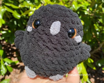 Raven Plushie | Crochet Bird Plushie, Kawaii Plushie, Cute Plush, One of a Kind, Handmade Gift, Little Birdie