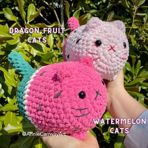 3 in 1 Crochet Pattern Fruit Cat Plushies, Amigurumi Crochet Cat, Crochet Plushie Pattern, Crochet Plushie Pattern Bundle,Cute Crochet image 6
