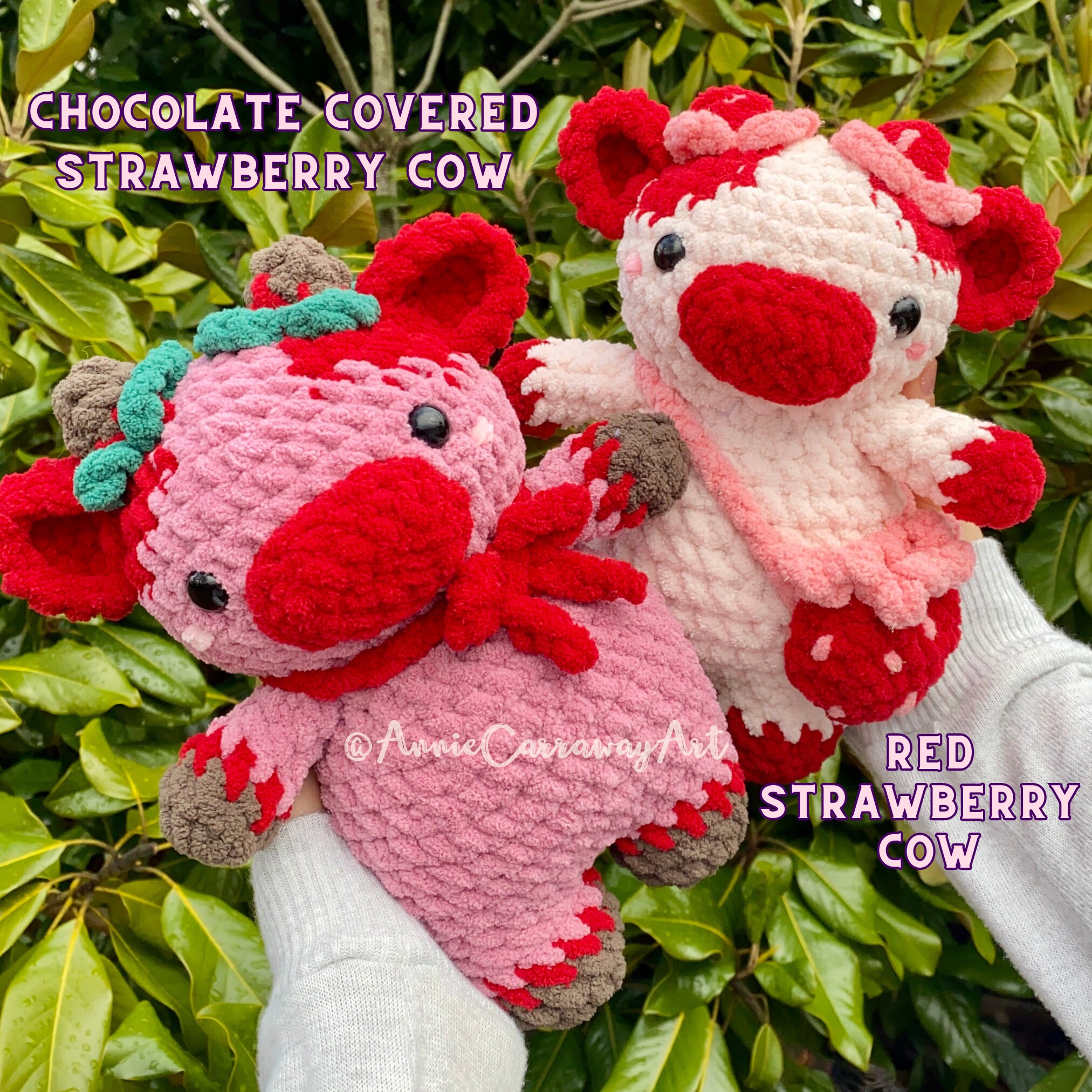 Cow Crochet Pattern | Berry Cow Plushies | 8 in 1 Pattern Bundle