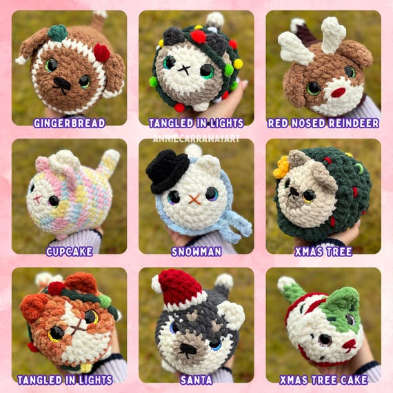 Loaf Cat and Dog Crochet Pattern | Christmas and Winter Plushies