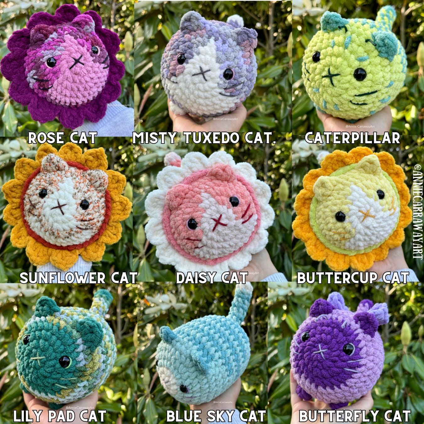 37 Fat Cat Crochet Patterns: Unleash Your Creativity and Craft Skills! 11 Loaf Cat Crochet Pattern Flower Cat Plushies 8 in 1