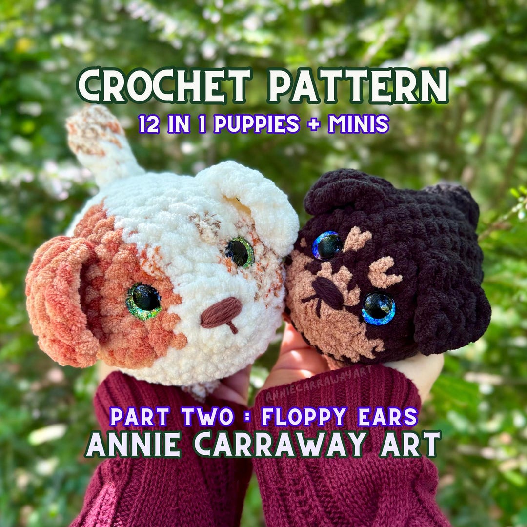 12 in 1 Crochet Pattern | Cute Puppy Plushie, Amigurumi