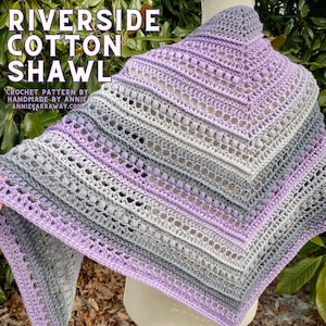 Crochet Pattern Riverside Shawl, Crochet Shawl Pattern, Beginner Friendly Crochet, Easy Shawl Pattern, Crochet Scarf Pattern image 10