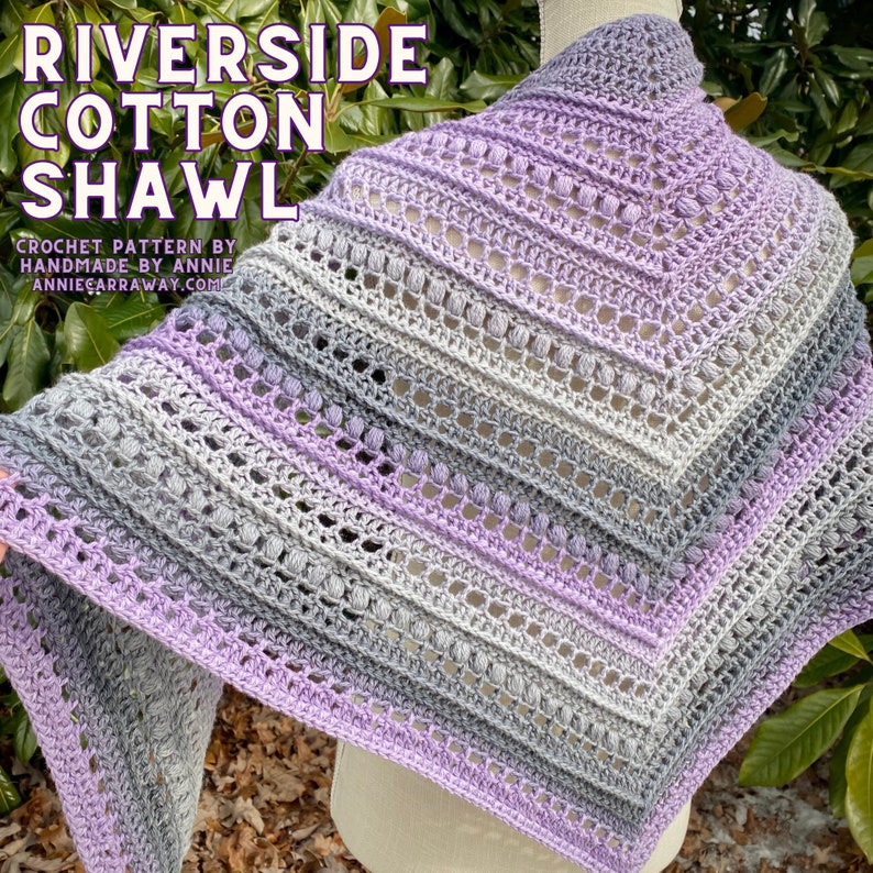 Crochet Pattern Riverside Shawl, Crochet Shawl Pattern, Beginner Friendly Crochet, Easy Shawl Pattern, Crochet Scarf Pattern image 10