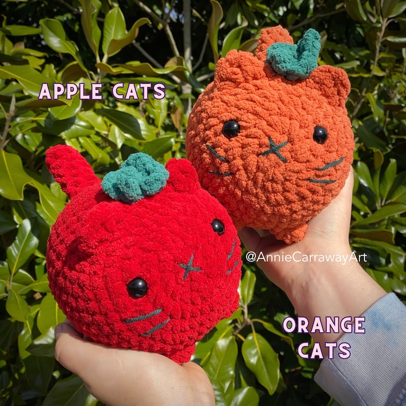 3 in 1 Crochet Pattern Fruit Cat Plushies, Amigurumi Crochet Cat, Crochet Plushie Pattern, Crochet Plushie Pattern Bundle,Cute Crochet image 7